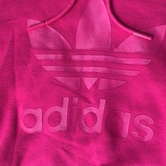 ADIDAS | Pink Ghost Logo Drawstring Hoodie - Size S - Picture 2 of 9